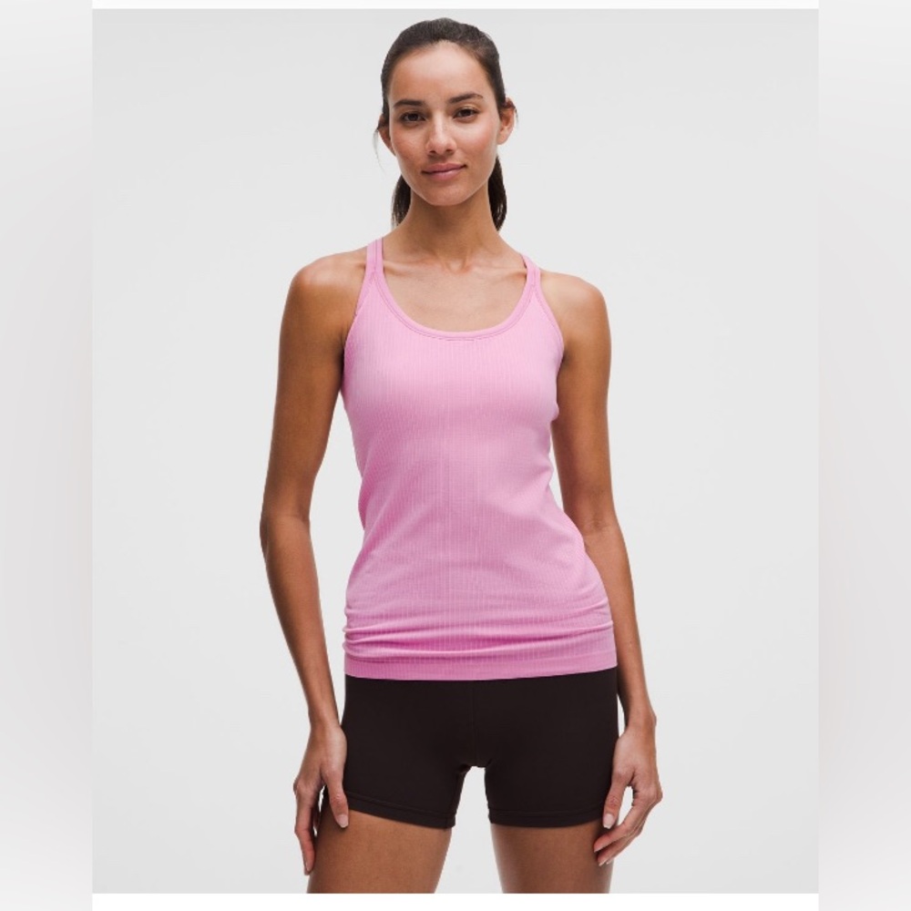 Lululemon Athletica Ebb to street tank top size 10 pink frosting